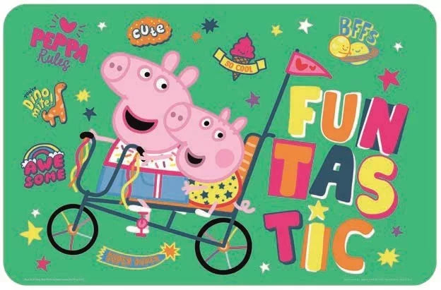 Peppa & George Pig Bike Green Placemat 43x28 cm