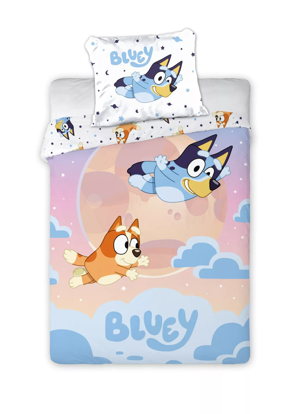 Bluey Dream Flight Bedding cover 140×200cm, 70x90 cm