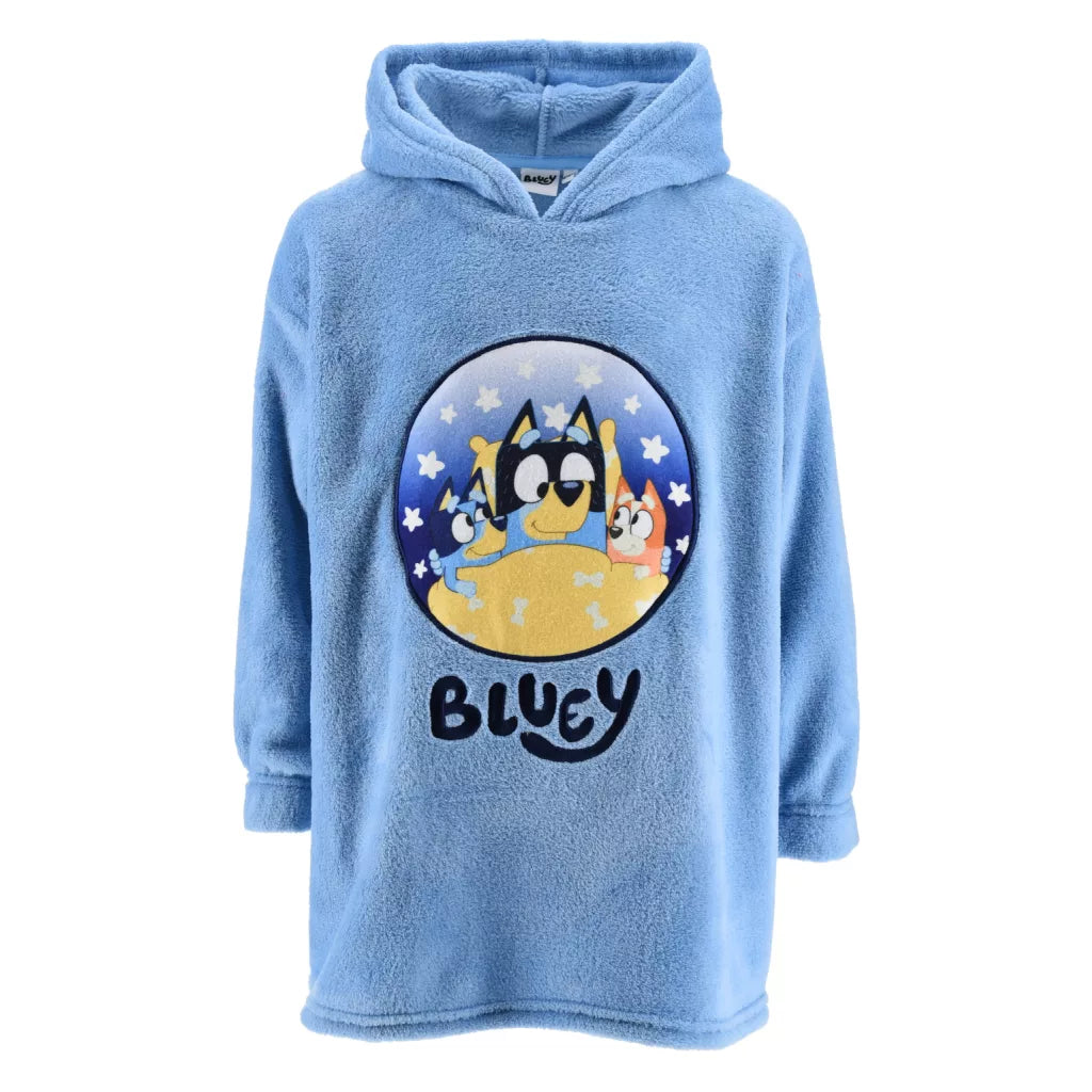 Bluey Stars Pullover Plush Fleece Blanket Poncho 3/5 Years