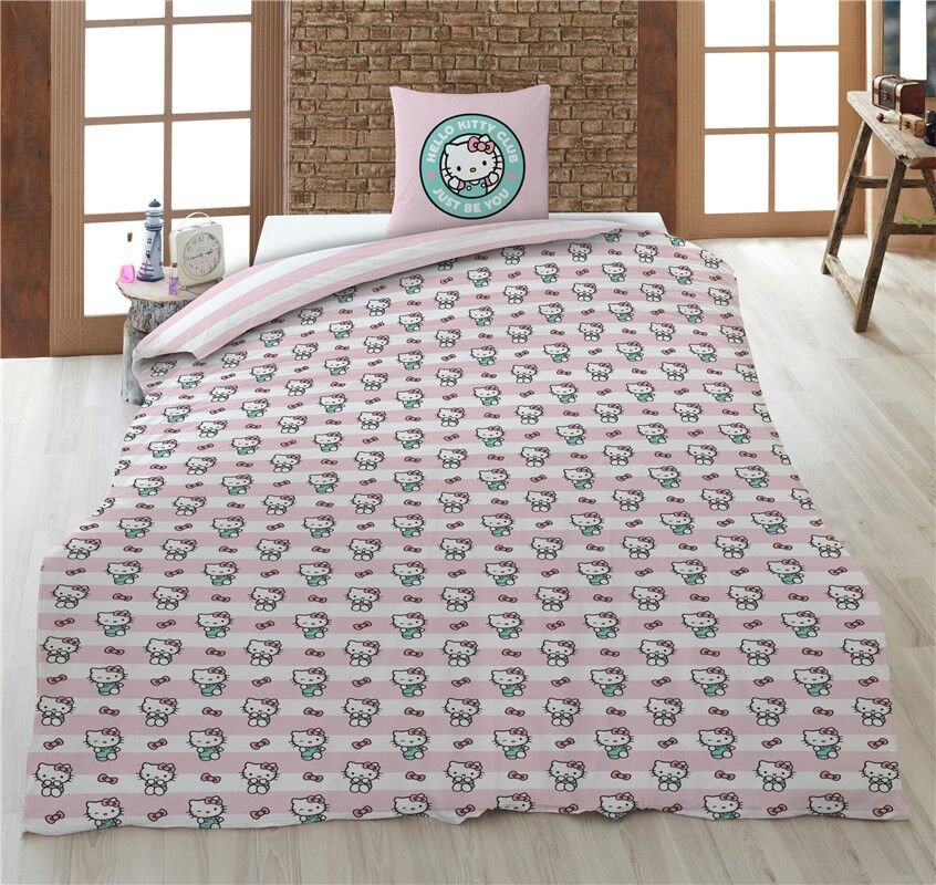 Hello Kitty Policotton Single Duvet Cover Bed 90cm