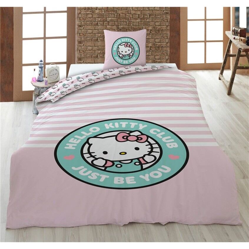 Hello Kitty Policotton Single Duvet Cover Bed 90cm